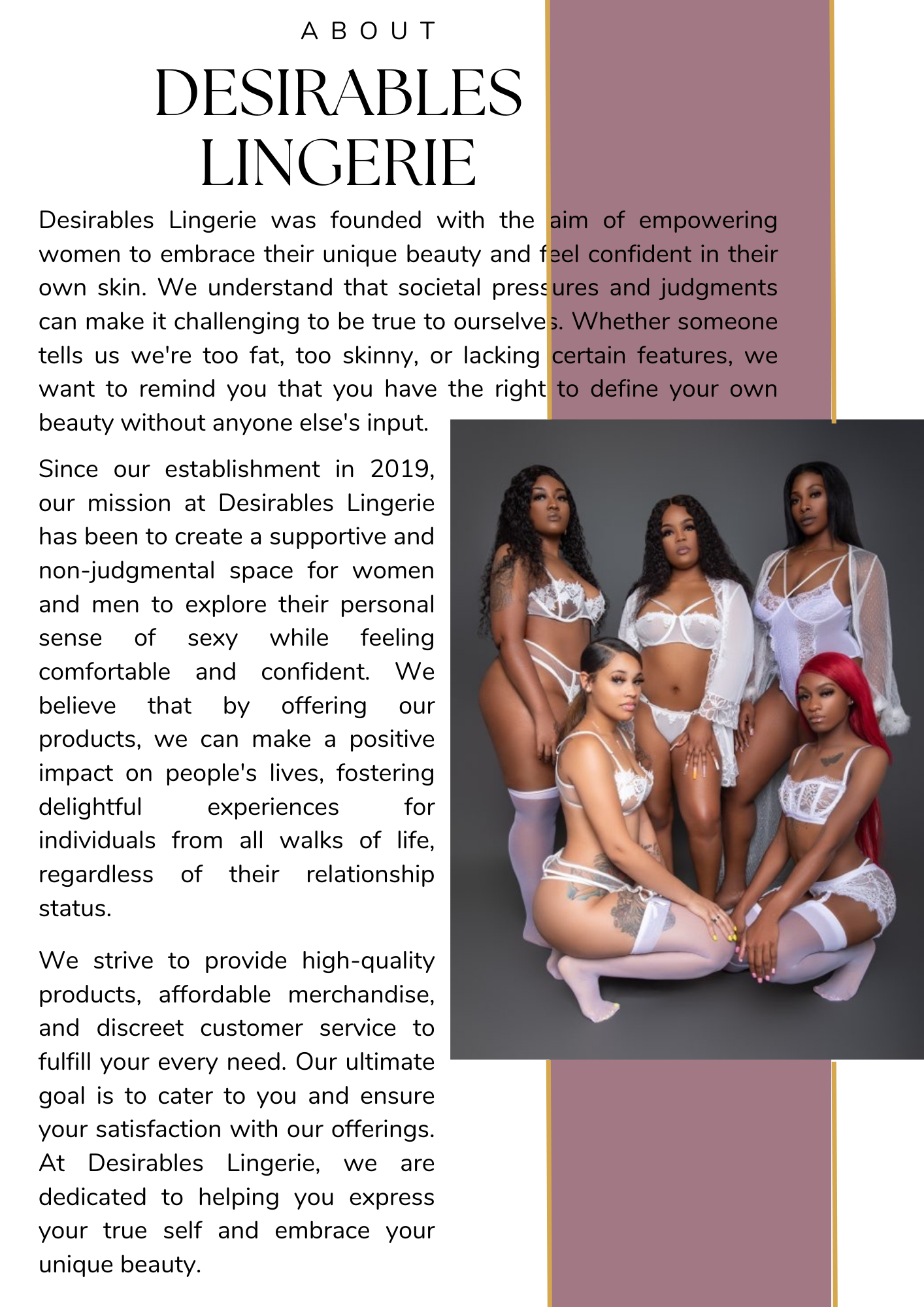 Lingeriepreneur Desirables Lingerie & Accessories