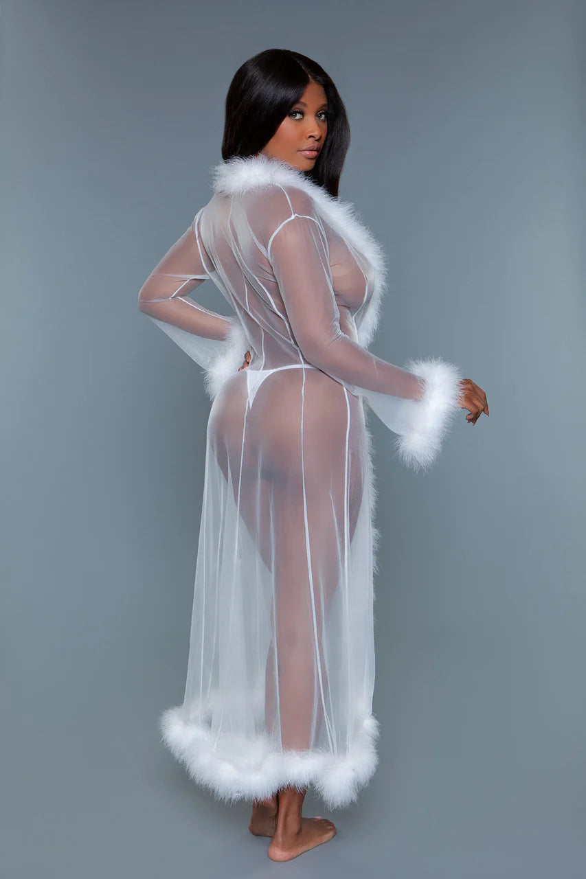 White Fur Robe Desirables Lingerie & Accessories