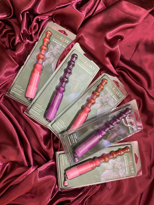 Waterproof Vibrating Pleasure Beads Pink Cherry