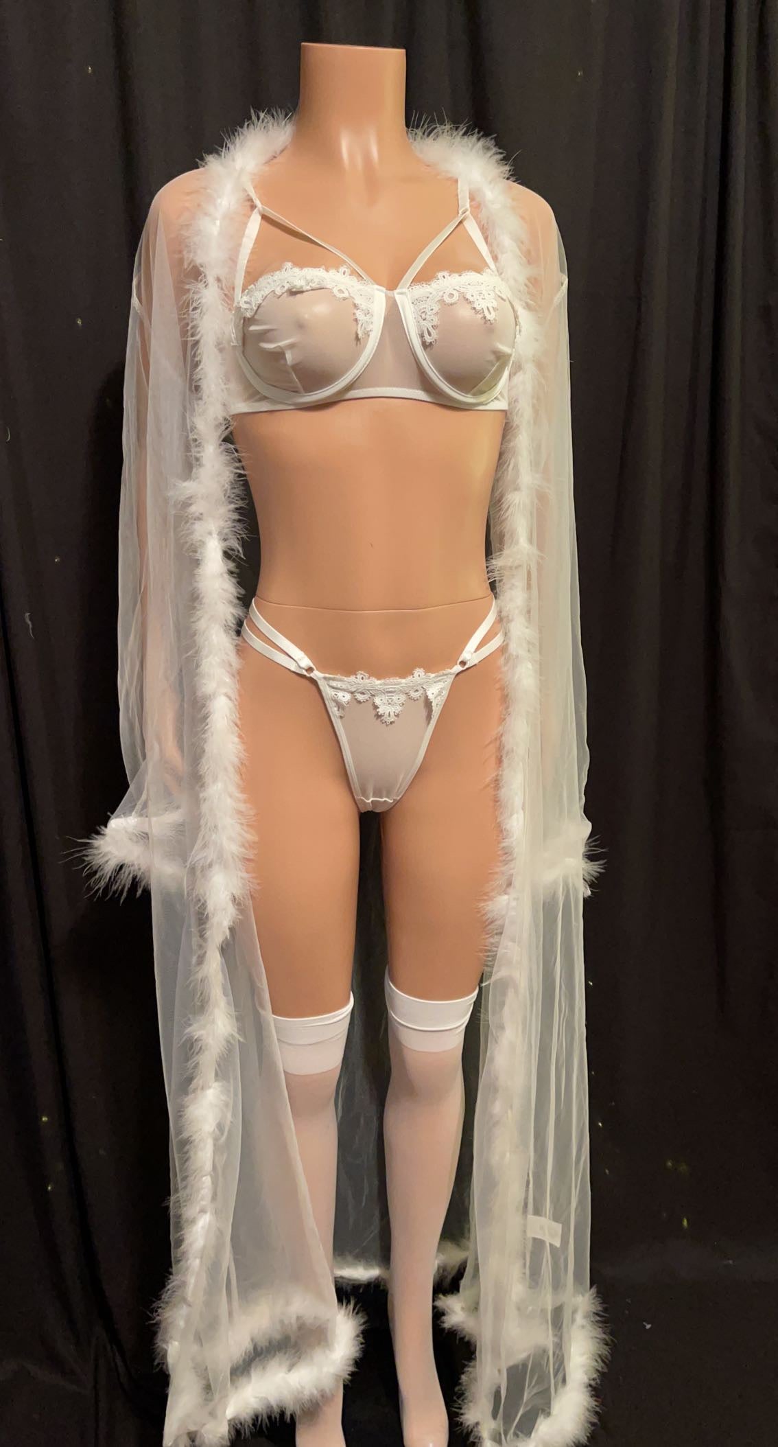 White Fur Robe Desirables Lingerie & Accessories