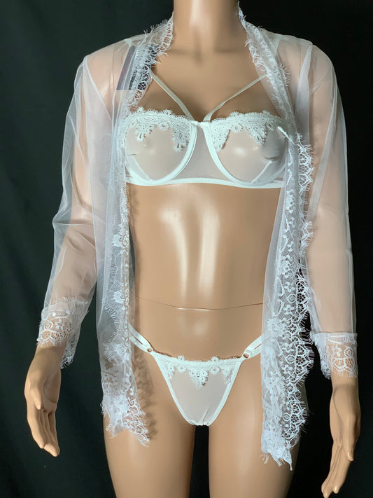 White Robe Desirables Lingerie & Accessories